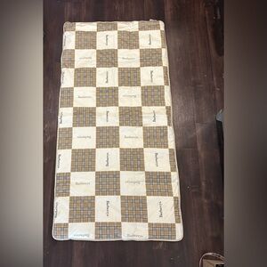 Vintage Burberrys End Of Bed Scarf Blanket Down Feather Fill Checkered Nova